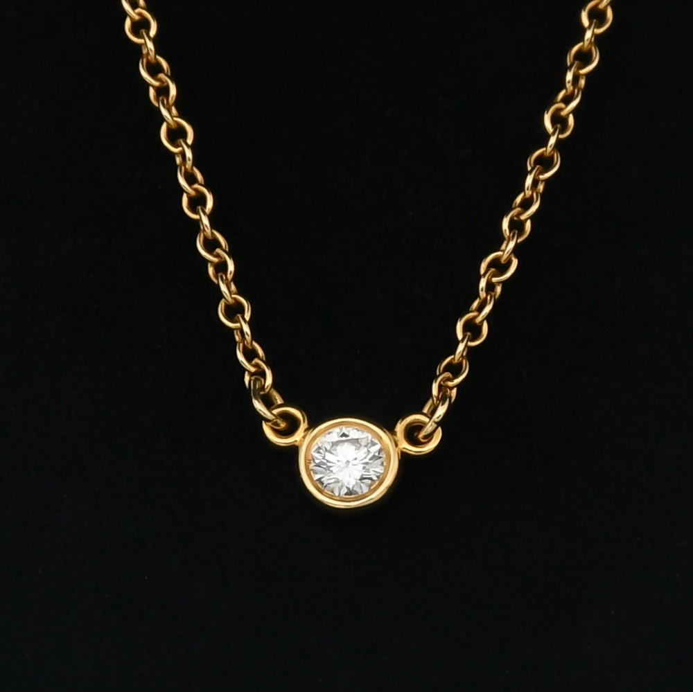 Tiffany & Co. Diamonds by the Yard Single Diamond Pendant 0.14 ctw 18K Gold 750 - Picture 5 of 7